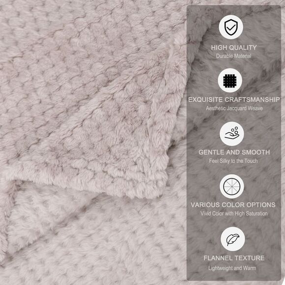 Flannel Fleece Bed Blankets Microfiber Plush 330GSM 66"x90" Camel - Picture 6 of 6